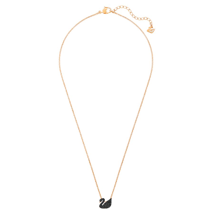 Swarovski 5204133 Iconic Swan pendant Swan, Small, Black, Rose gold-tone plated 5204133