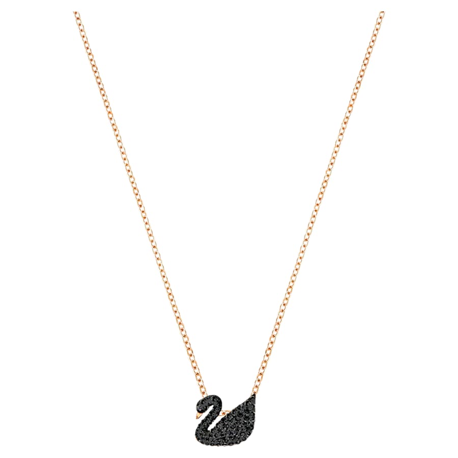 Swarovski 5204133 Iconic Swan pendant Swan, Small, Black, Rose gold-tone plated 5204133