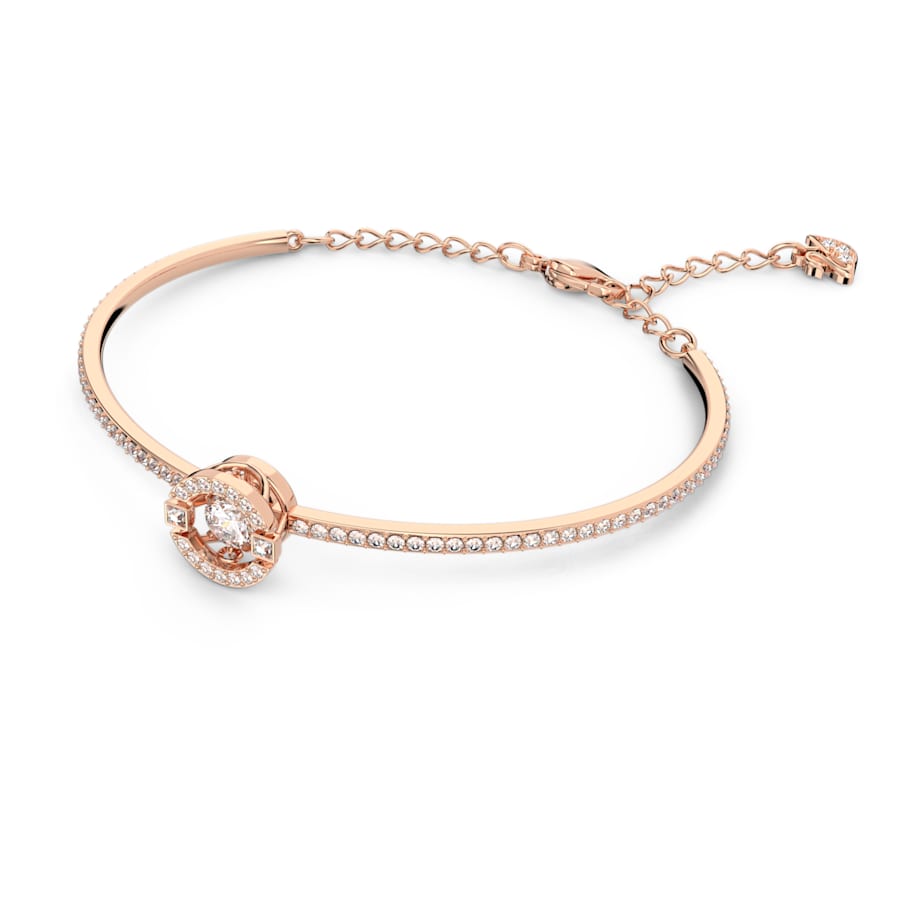 Swarovski 5497483 Sparkling Dance bangle Round cut, White, Rose gold-tone plated