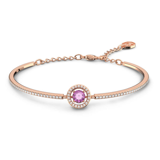 Una bangle Round cut, Purple, Rose gold-tone plated 5620554