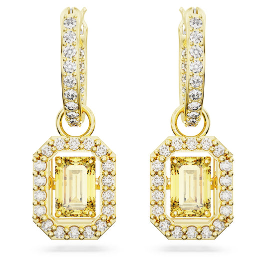 Una drop earrings Octagon cut, Yellow, Gold-tone plated 5641169