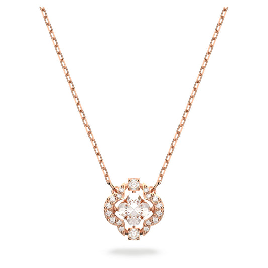 Una necklace Clover, White, Rose gold-tone plated 5642928