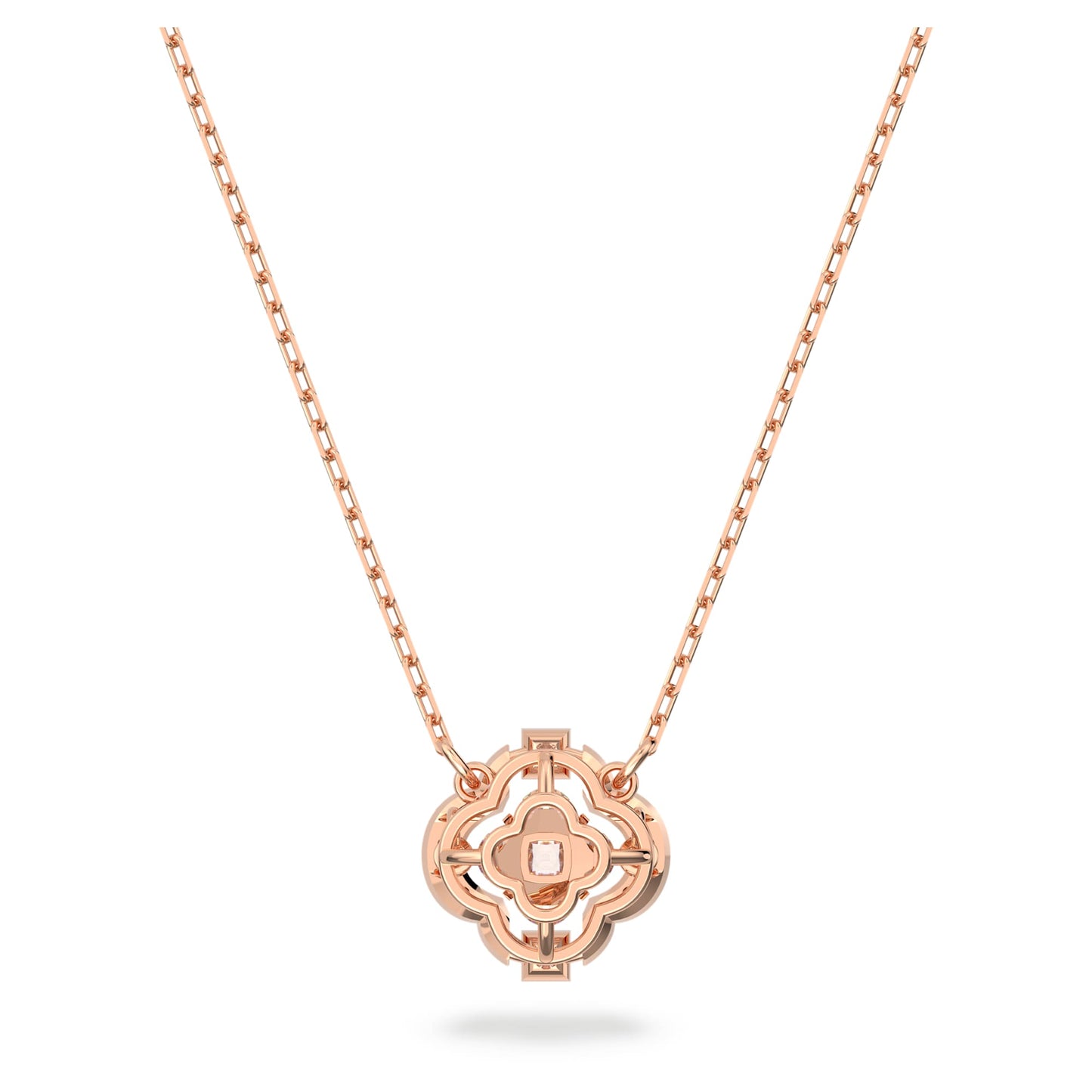 Una necklace Clover, White, Rose gold-tone plated 5642928