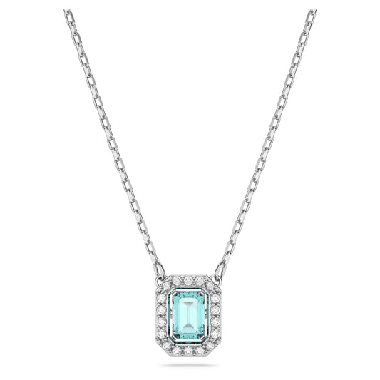 Una necklace Octagon cut, Blue, Rhodium plated 5640289