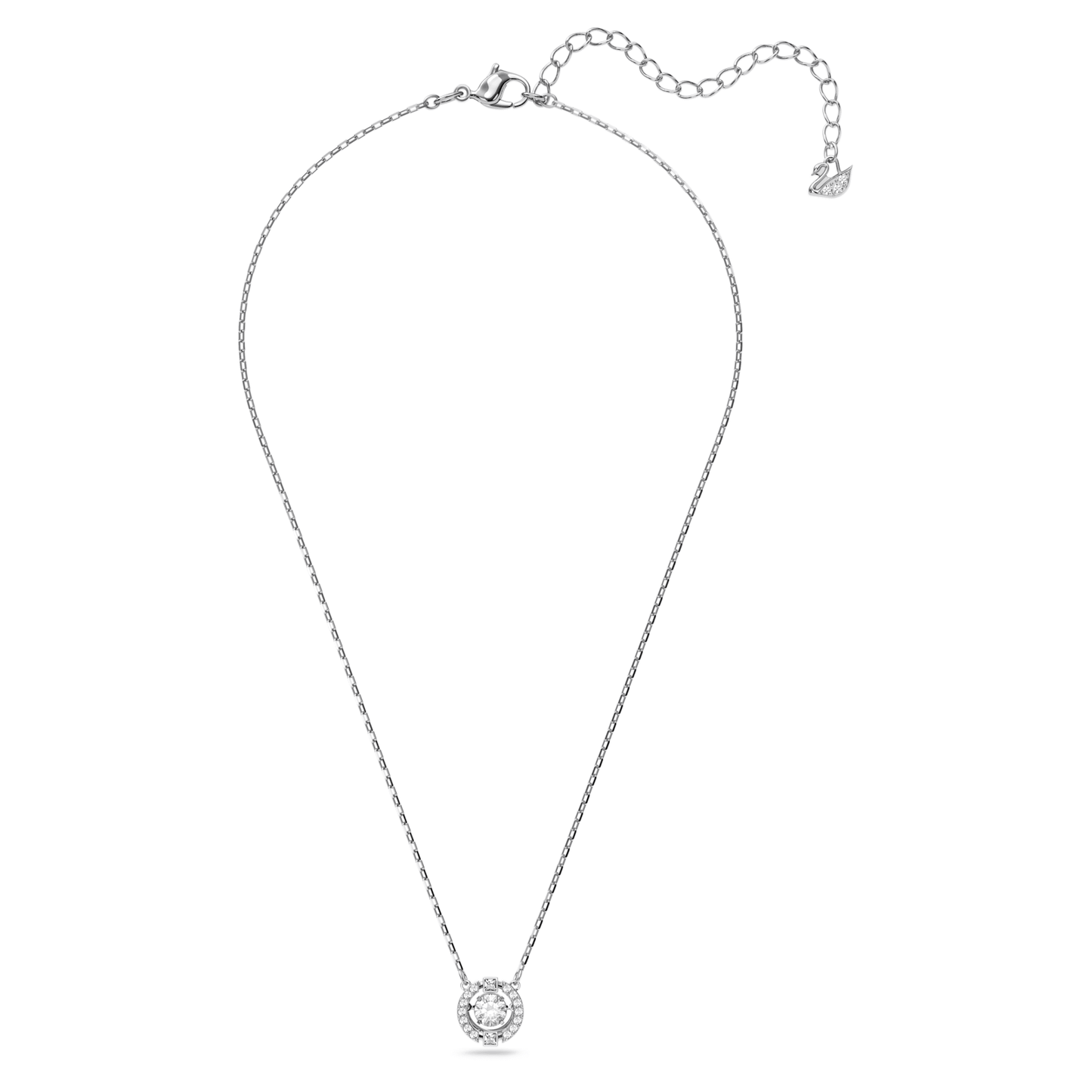 Una necklace Round cut, White, Rhodium plated 5286137