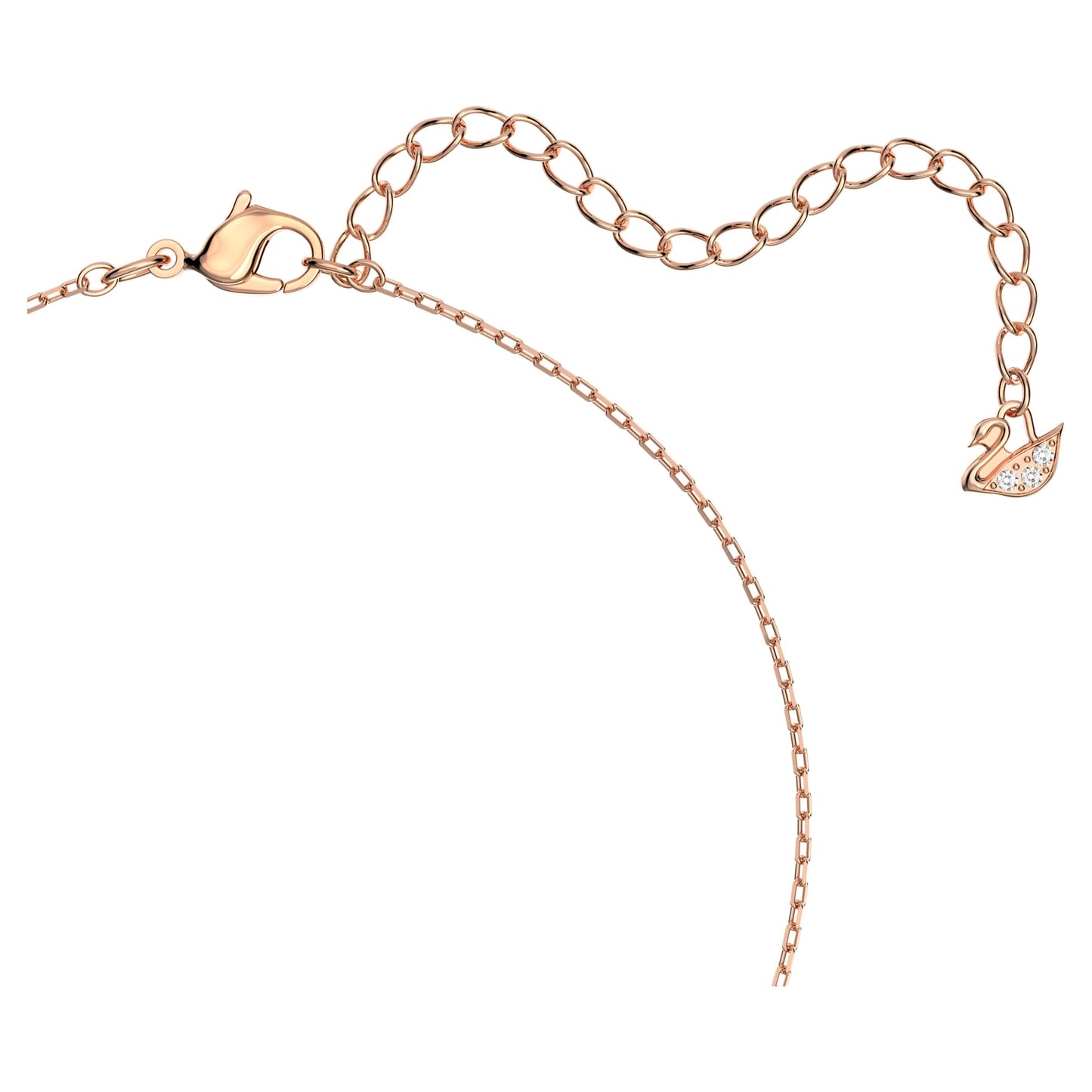 Una necklace Round cut, White, Rose gold-tone plated 5272364