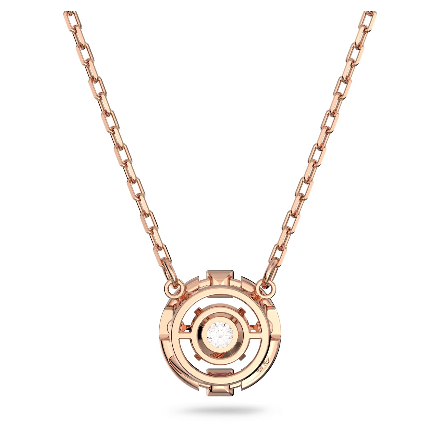 Una necklace Round cut, White, Rose gold-tone plated 5272364