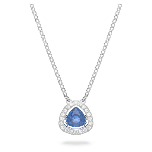 Una necklace Trilliant cut, Blue, Rhodium plated 5640290