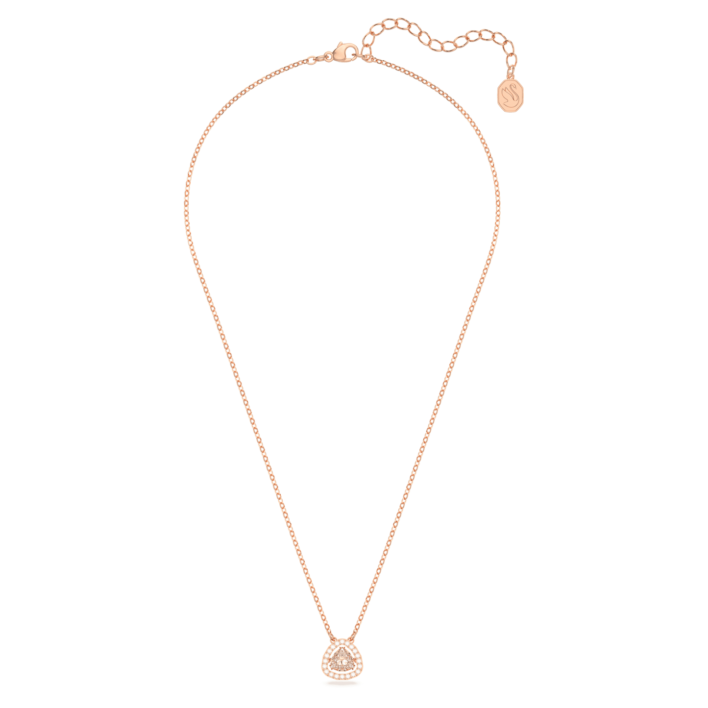 Una necklace Trilliant cut, White, Rose gold-tone plated 5640292