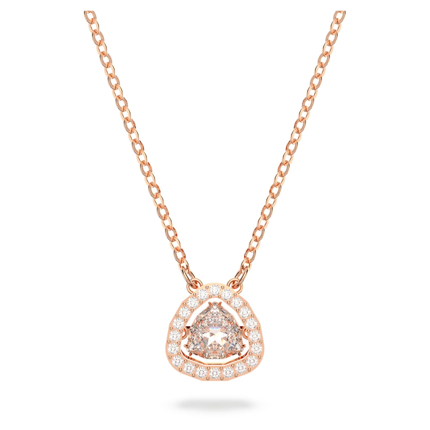 Una necklace Trilliant cut, White, Rose gold-tone plated 5640292