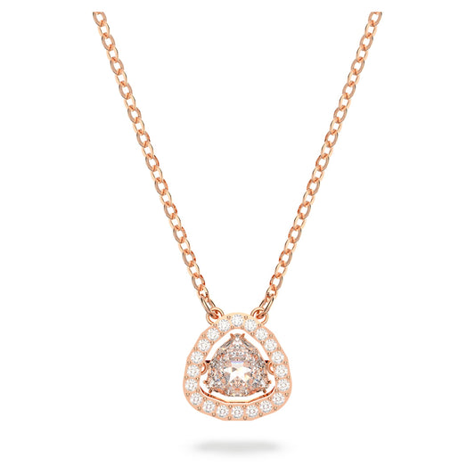 Una necklace Trilliant cut, White, Rose gold-tone plated 5640292