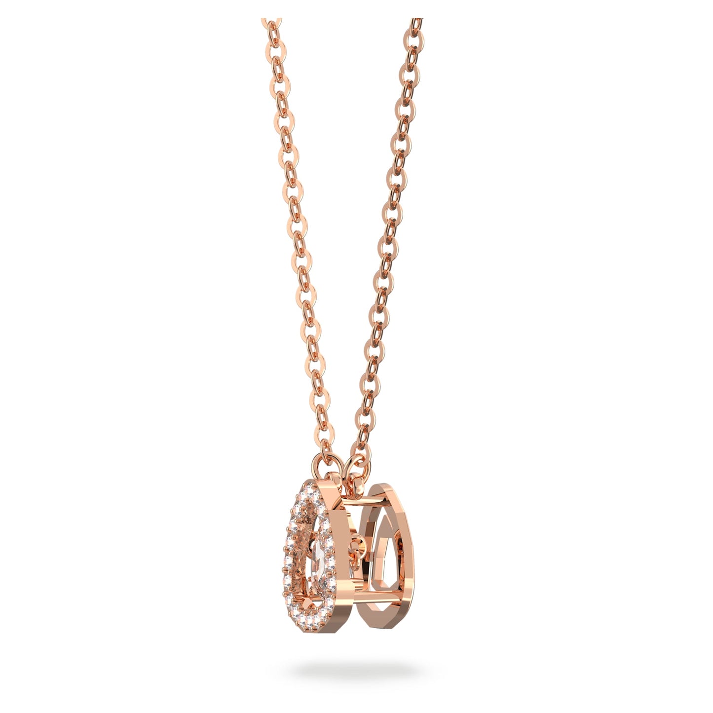 Una necklace Trilliant cut, White, Rose gold-tone plated 5640292