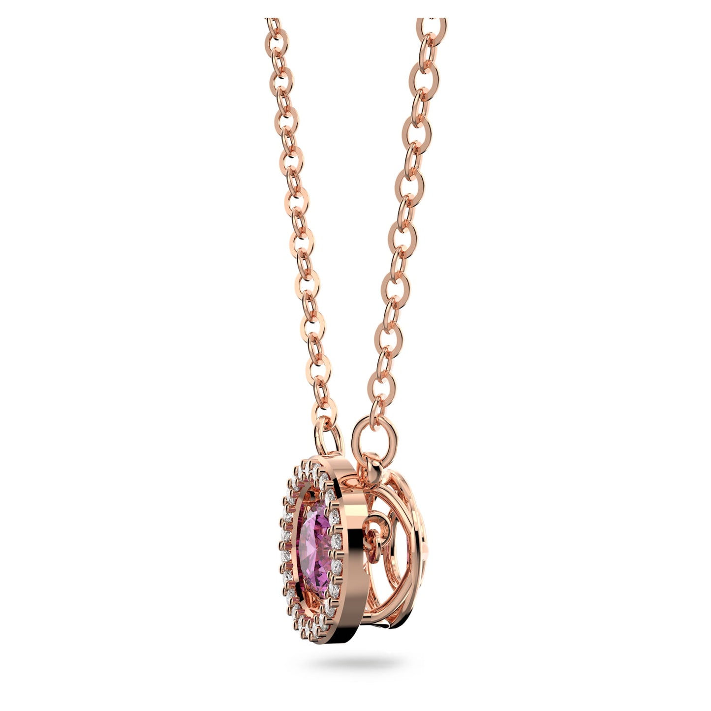 Una pendant Round cut, Long, Purple, Rose gold-tone plated 5620551