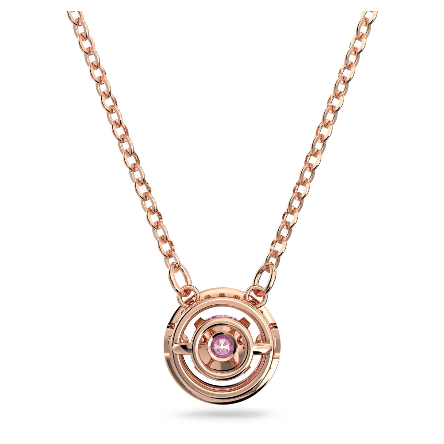 Una pendant Round cut, Long, Purple, Rose gold-tone plated 5620551