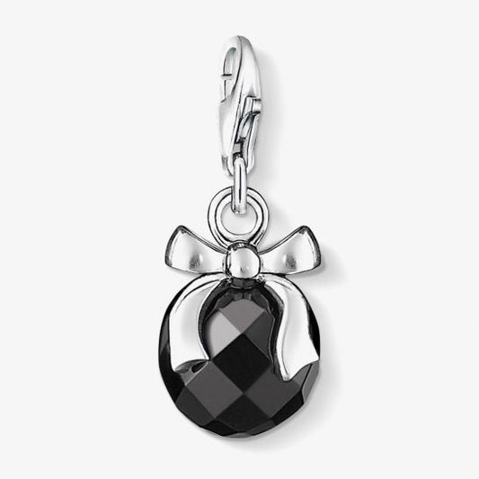 Black Faceted Obsidian Bow Charm 0868-023-11