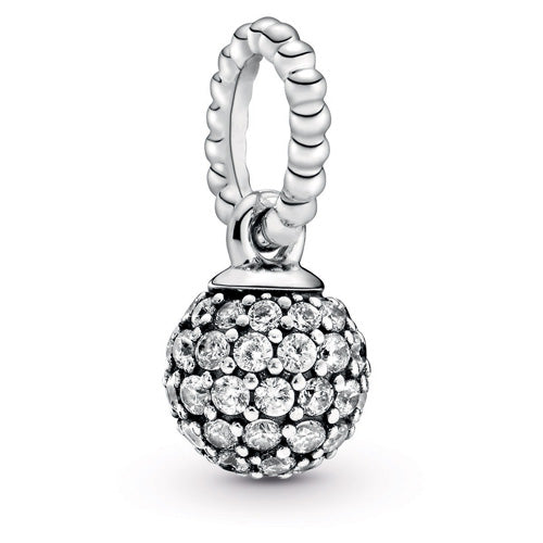 Silver Pave Ball Pendant 398690C01