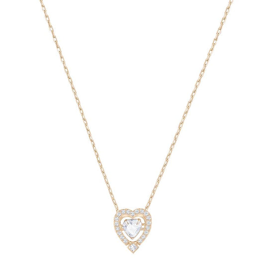 Sparkling Dance Heart Necklace White, Rose Gold Plated 5284188