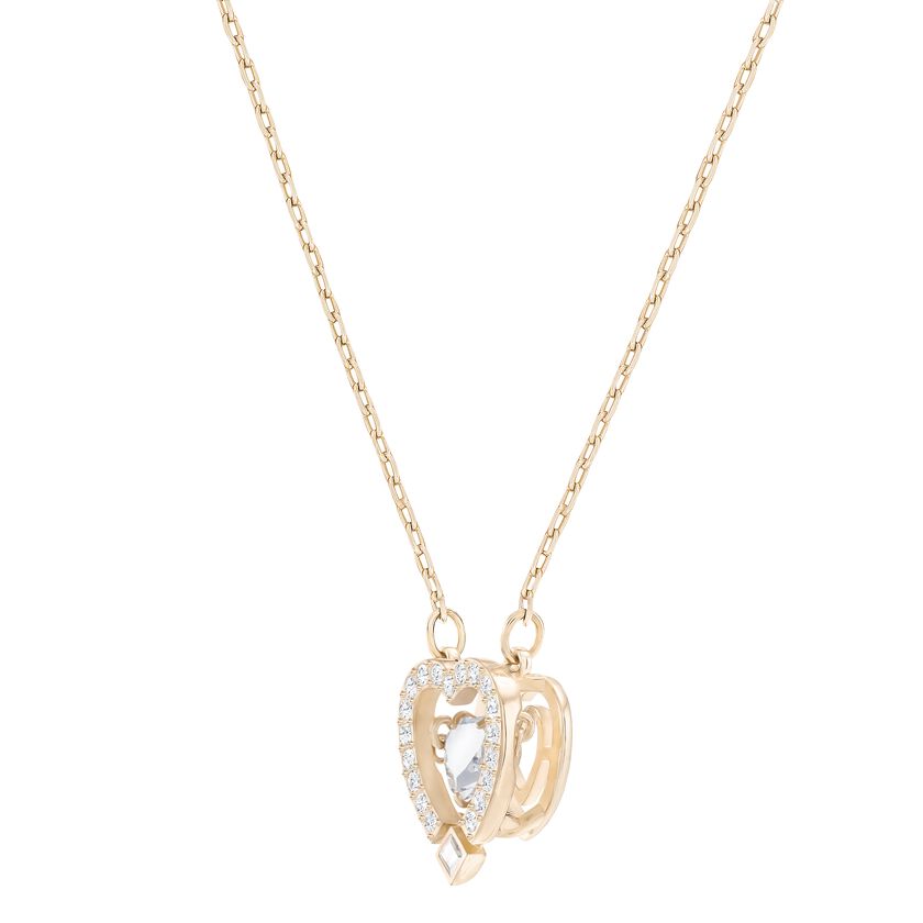 Sparkling Dance Heart Necklace White, Rose Gold Plated 5284188