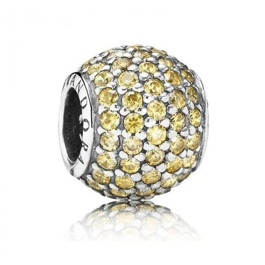 Pave Lights Fancy Golden Colored Cubic Zirconia Charm 791051FCZ