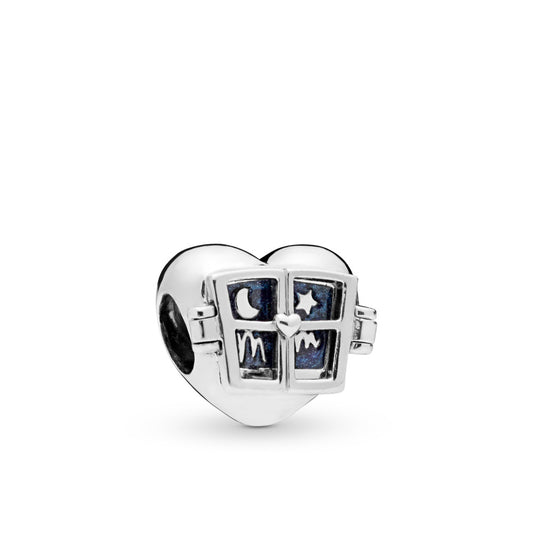 Pandora Mum heart silver charm with blue enamel, 798006EN63