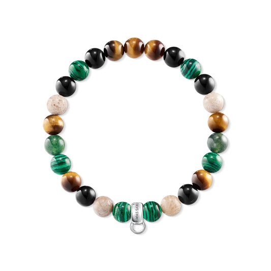 Charm bracelet brown, green, white X0217-947-7