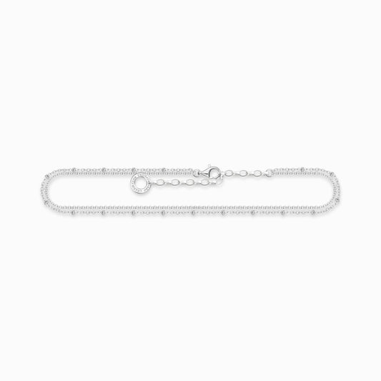 Anklet double strand silver AK0030-001-21