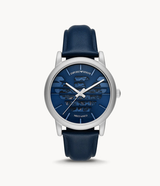 AR60030 Emporio Armani Automatic Blue Leather Watch