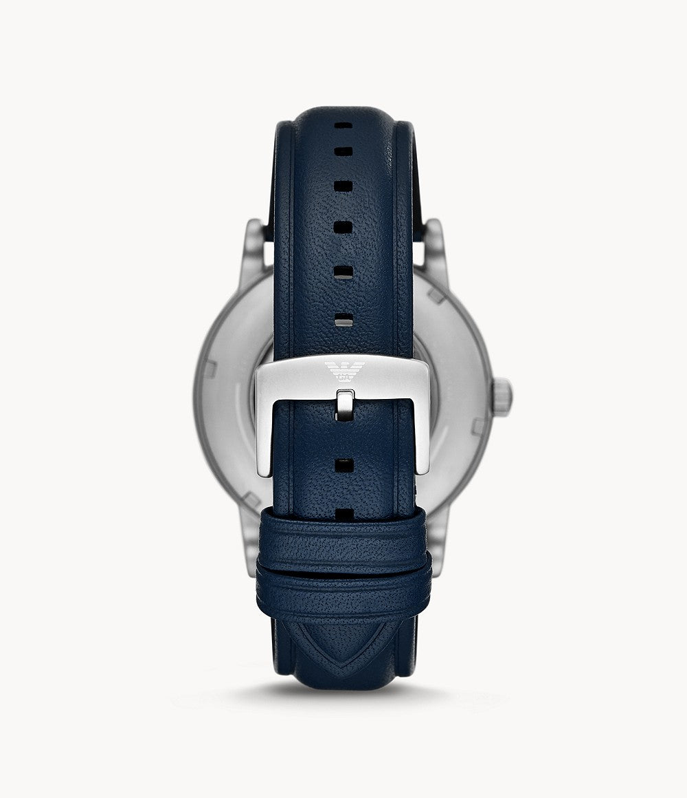 AR60030 Emporio Armani Automatic Blue Leather Watch