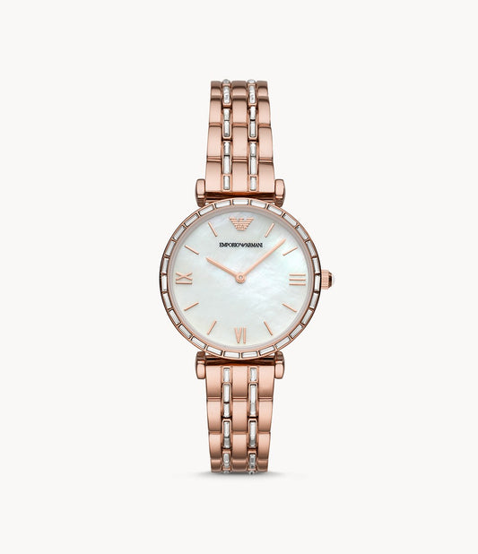 AR11294 Emporio Armani Two-Hand Rose Gold-Tone Steel Watch