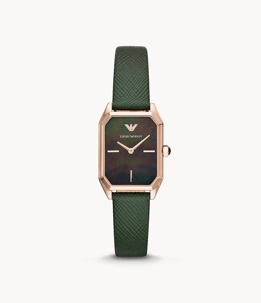 AR11149 Emporio Armani Women's Two-Hand Green Leather Watch