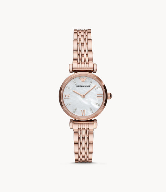 AR11316 Emporio Armani Two-Hand Rose Gold-Tone Steel Watch