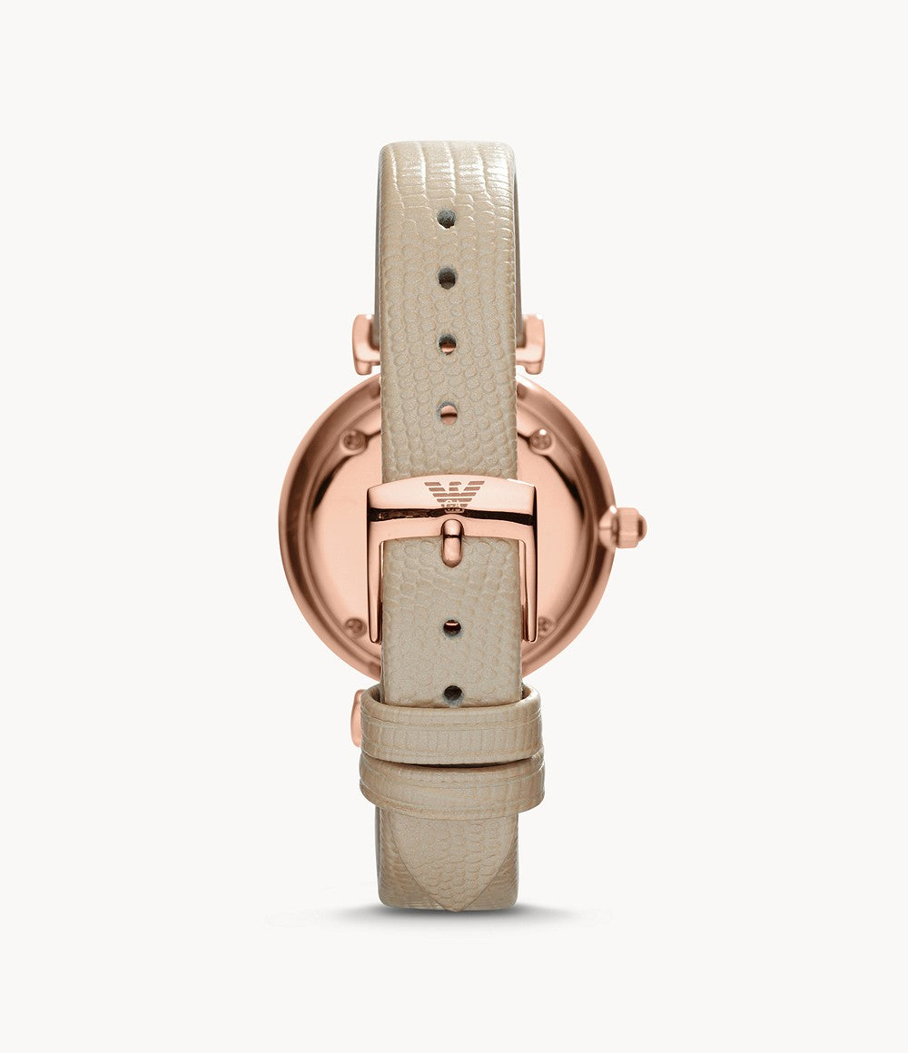 AR1681 Emporio Armani Women's Two-Hand Nude Leather Watch