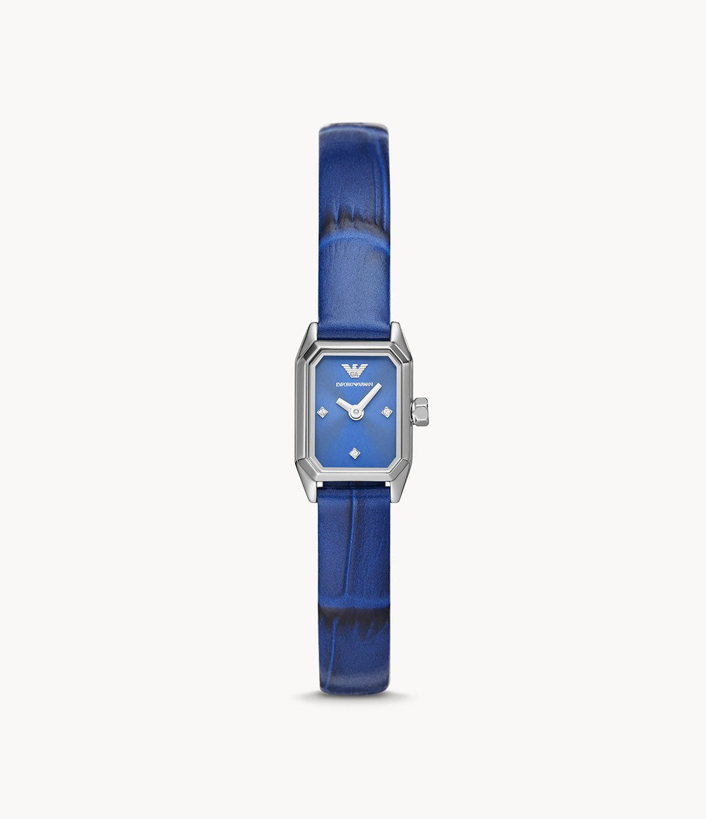 AR11346 Emporio Armani Two-Hand Blue Leather Watch