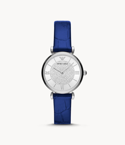 AR11344 Emporio Armani Two-Hand Blue Leather Watch