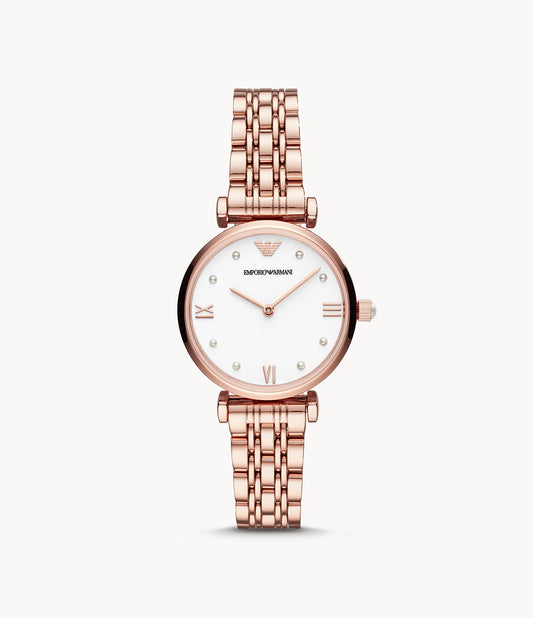 AR11267 Emporio Armani Two-Hand Rose Gold-Tone Steel Watch