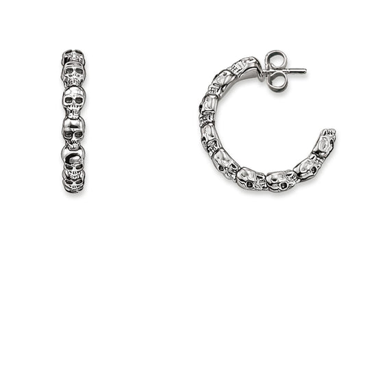 Skulls hoop earrings CR588-001-12