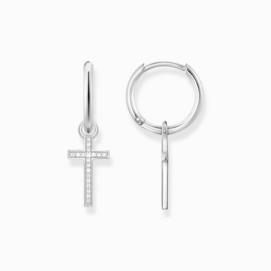 Hoop earrings cross CR622-051-14