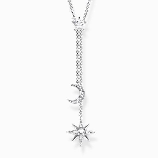 Necklace star and moon silver KE1900-051-14-L45V
