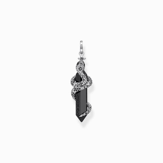 Pendant blackened onyx with snake PE944-641-11