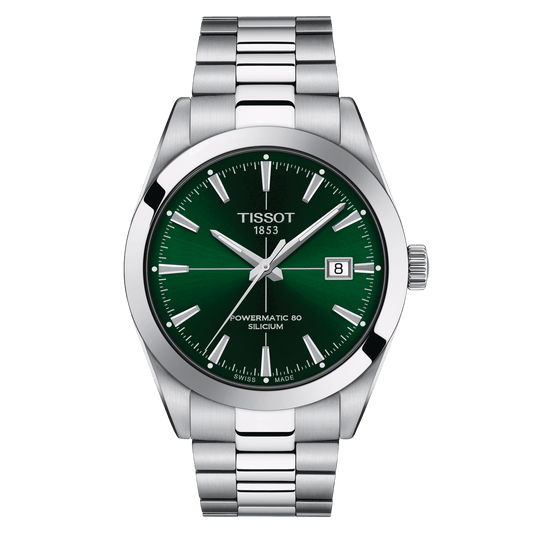 TISSOT GENTLEMAN POWERMATIC 80 SILICIUM GREEN DIAL T127.407.11.091.01 T1274071109101