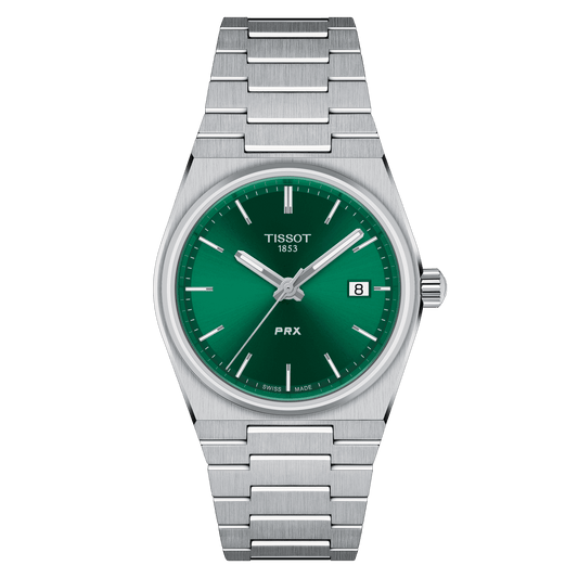 T137.210.11.081.00  TISSOT PRX 35MM GREEN DIAL T1372101108100