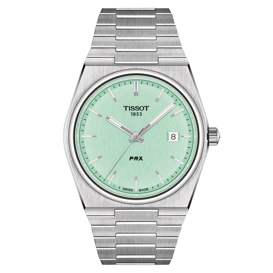 TISSOT PRX LIGHT GREEN DIAL 40MM QUARTZ T137.410.11.091.01 T1374101109101
