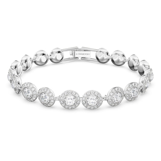 Angelic bracelet Round cut, Pavé, Small, White, Rhodium plated 5071173