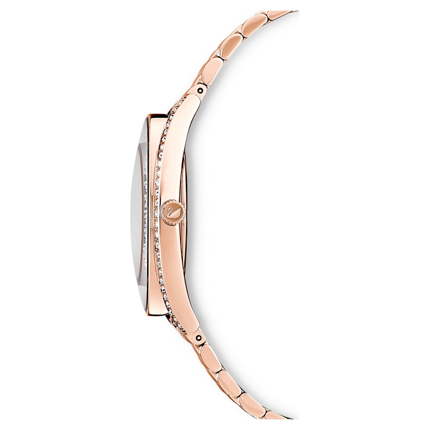 Crystalline Aura watch Swiss Made, Metal bracelet, Rose gold tone, Ros