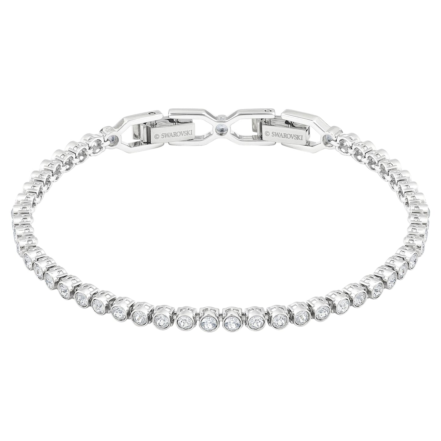 Emily bracelet Round cut, White, Rhodium plated 1808960