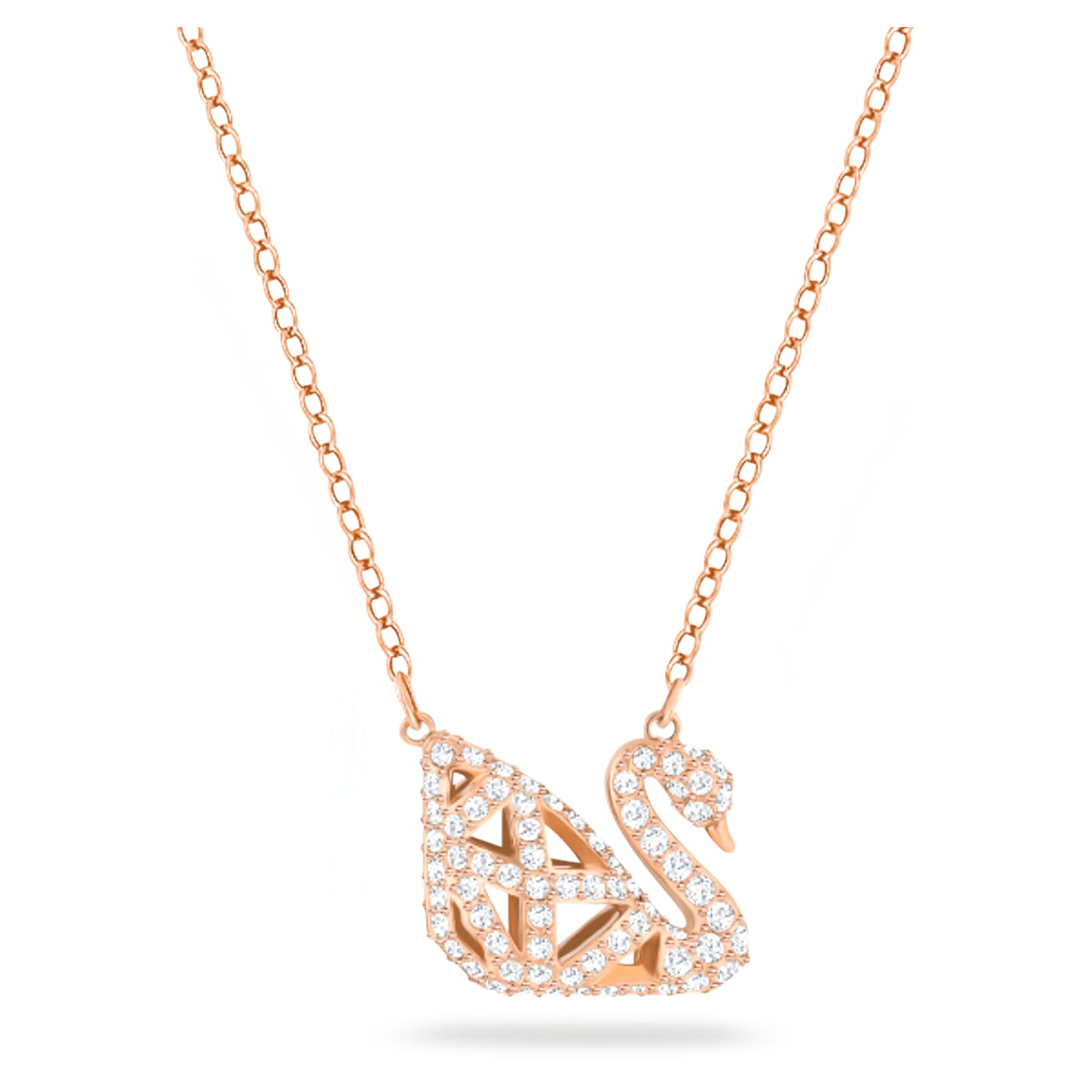 3d Cage Swarovski Facet Swan Necklace SWAROVSKI ROSE GOLD