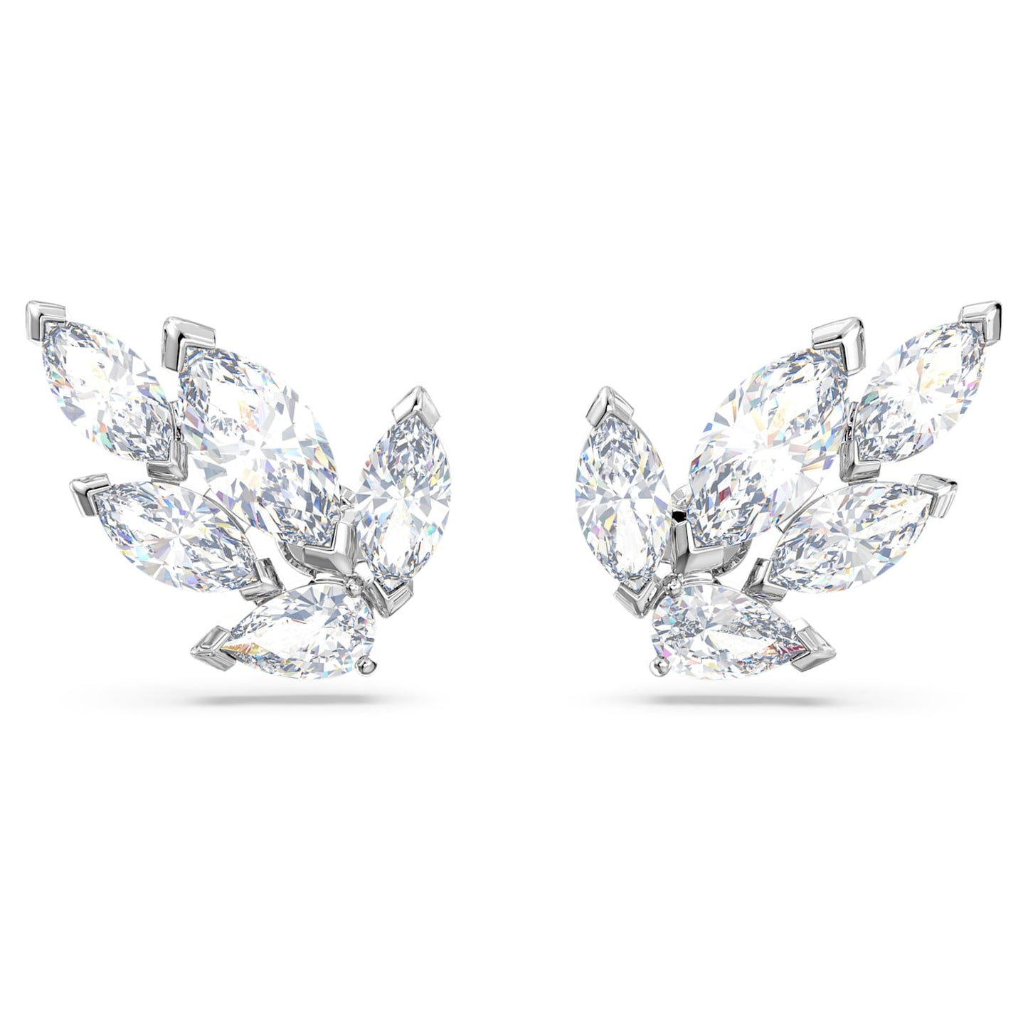 Louison stud earrings Leaf White Rhodium plated 5646728 Legacy