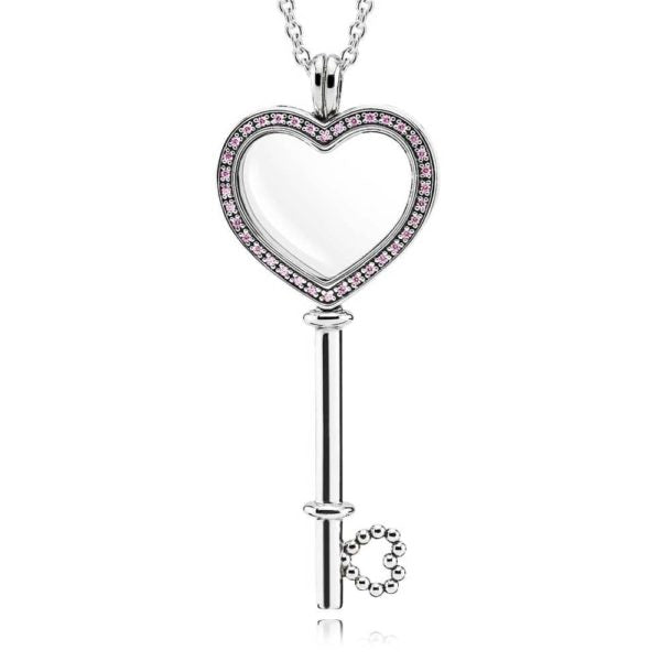 PANDORA Large Floating Locket Heart Key Necklace 396584FPC-80