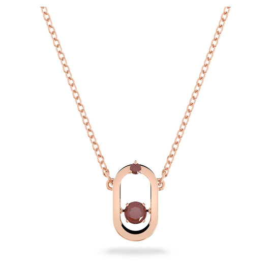 Sparkling Dance pendant Red, Rose-gold tone plated