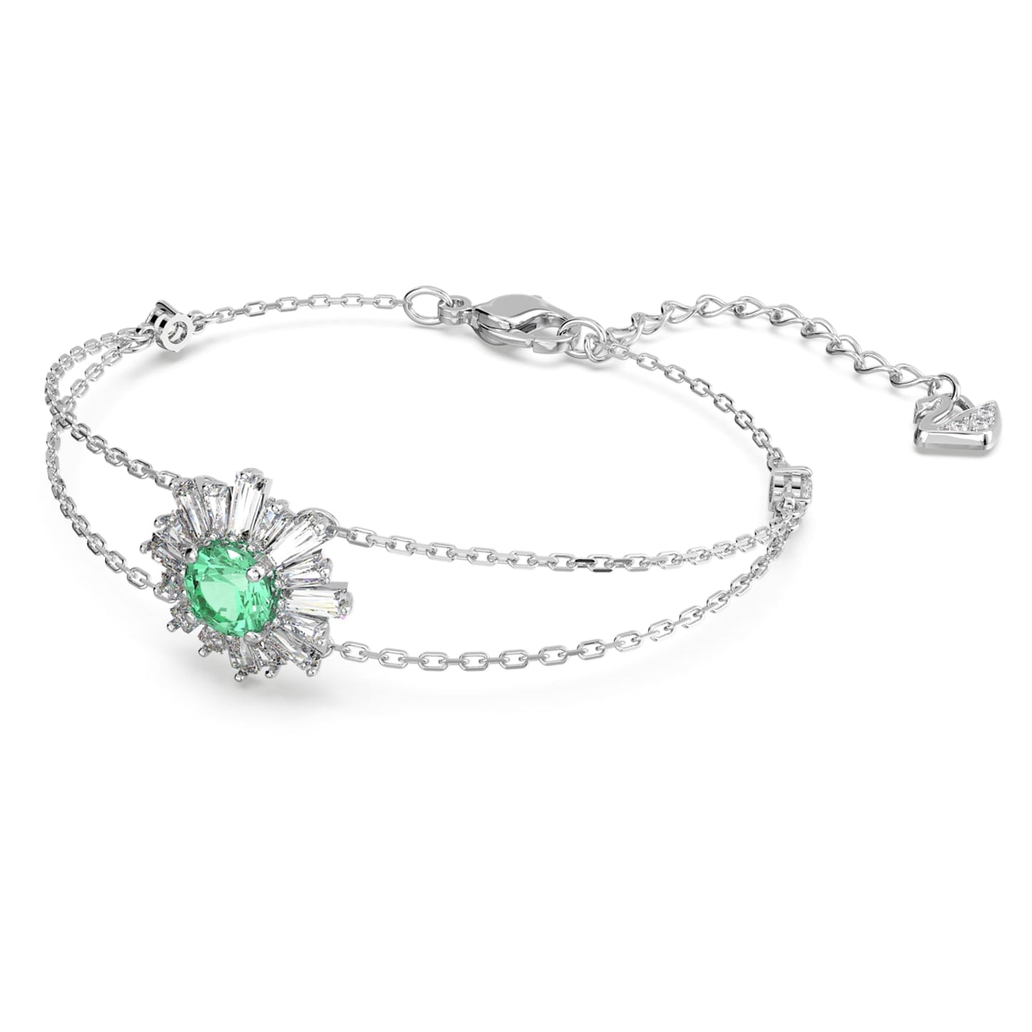 Idyllia bracelet Mixed cuts, Sun, Green, Rhodium plated 5642960